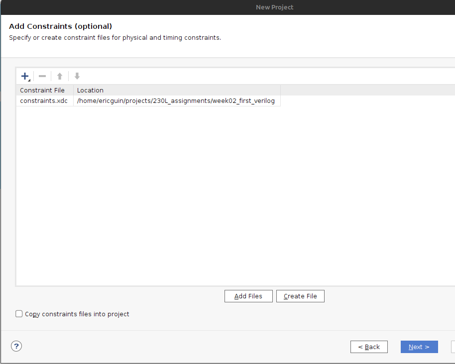 Add Constraints
